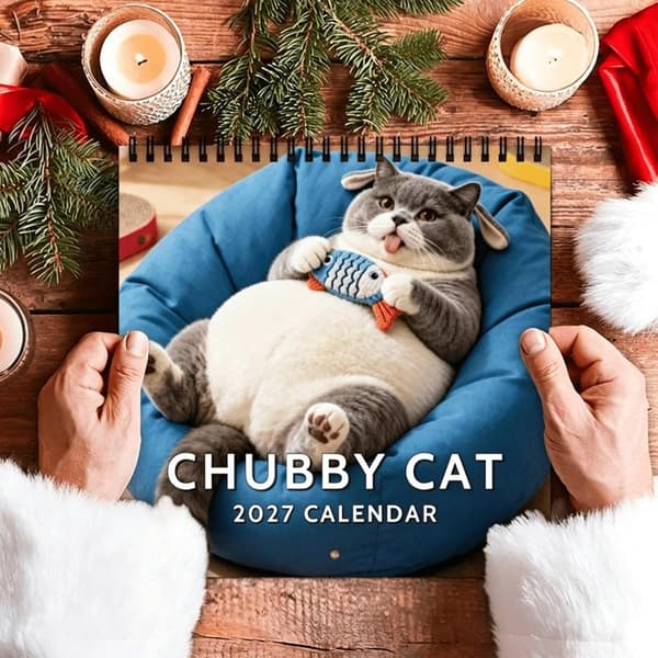 kalender katter 2027, januar til desember, katteprint -