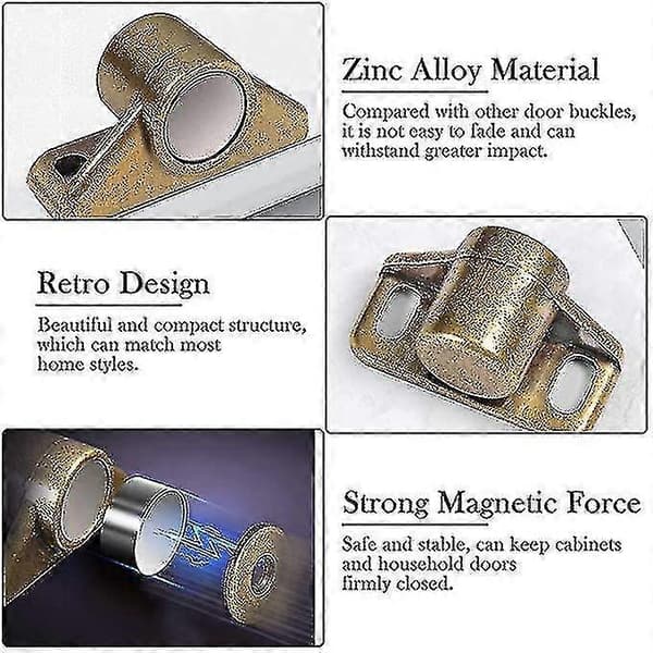 Betterlifefg-4st Garderobsdörrmagnet Magnetiskt Dörrlås Garderobsdörrstängare