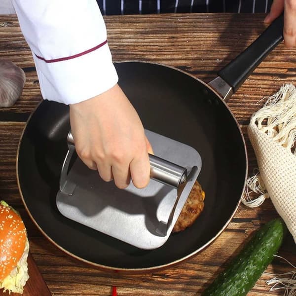 Smash Burger Press 100% rustfrit stål - Hamburger Smasher til stegeplade og grill