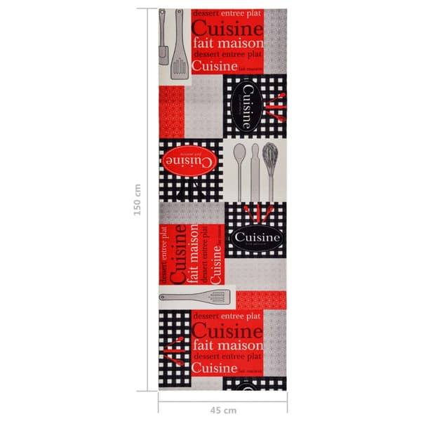 vidaXL Køkkenmåtte maskinvaskbar cuisine 45x150 cm multifärg multicolor