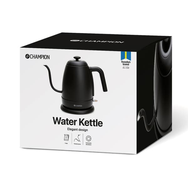 Vedenkeitin Elegant 1L VK700 Mattamusta 1077