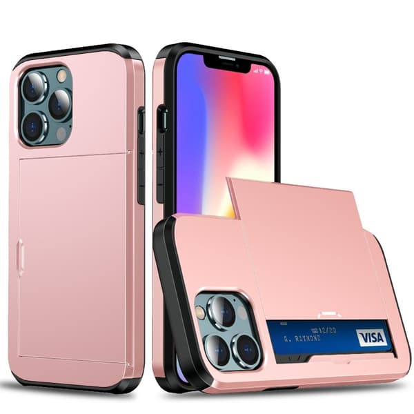 iPhone 13 - Hybridskal med kortfack - Roséguld 50