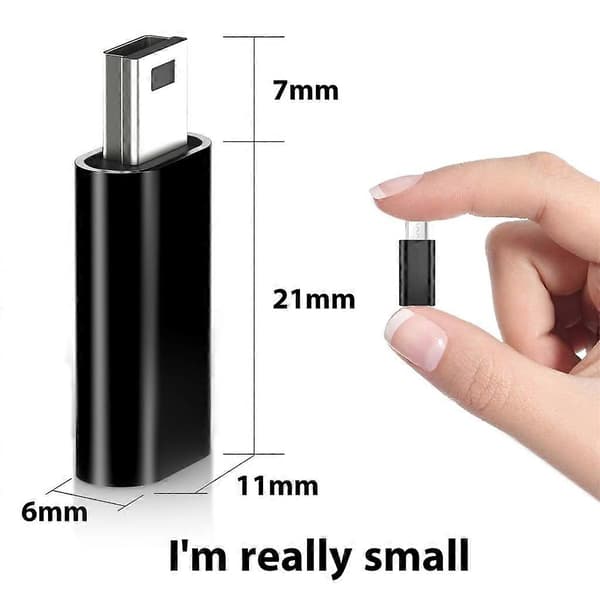 Mini USB til USB-C Adapter USB-C Hun til Mini USB Han Adapter USB-C Adapter [DB] Sølv Silver