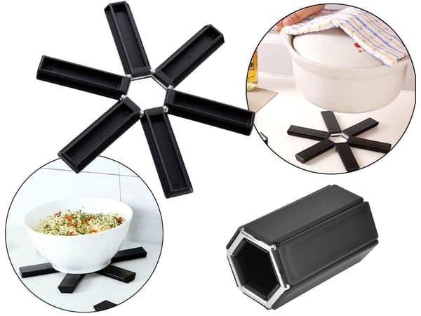 Sammenfoldelig bordskåner 19 cm varmebestandig 220°C, sort 44