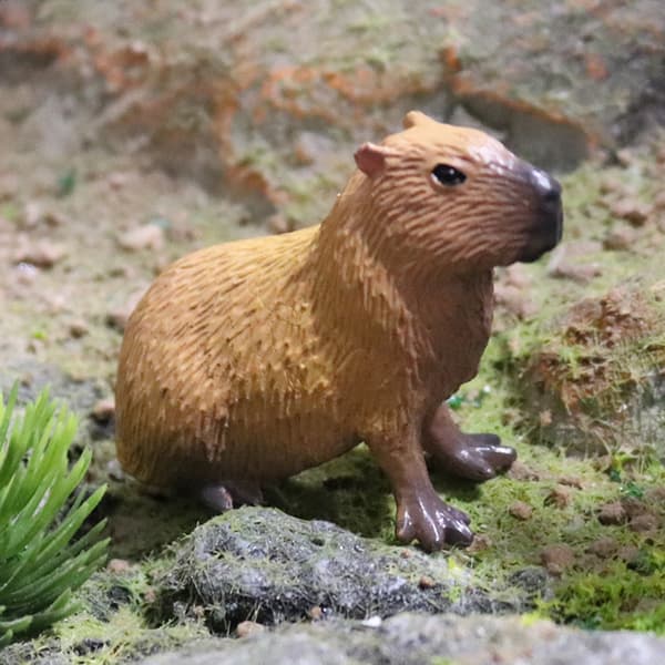 Lovely Little Capybara Model for Kids Durable Crafts Decorative Model for Desktop Study Dark Dark