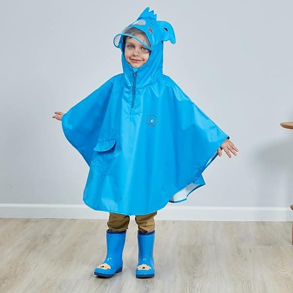 Lättvikts Regnjacka för Småbarn, Bat Poncho/Kappa med Huva 4-7 År
