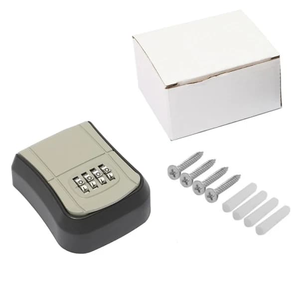 Combination Key Box Wall Mounted Key Lock Box Metal Key Safe Storage Box - Grey, 8*94*36mm, 1 pc