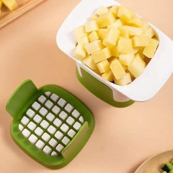 Kitchen Vegetable Chopper, Hand Chopper, Onion Mushroom Chopper, Potato Radish Chopper, Fruit Splitter, Kitchen Utensil (Yellow)