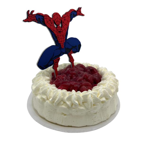 Spiderman-juhlakakun koristepäällinen, punainen