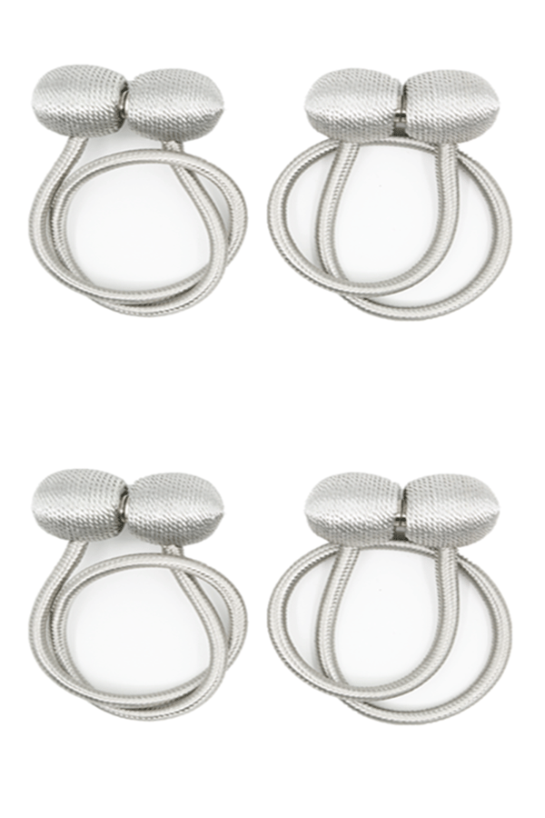 Magnetiske gardinholdere Sølvgrå 4-pak-FF- 220 220