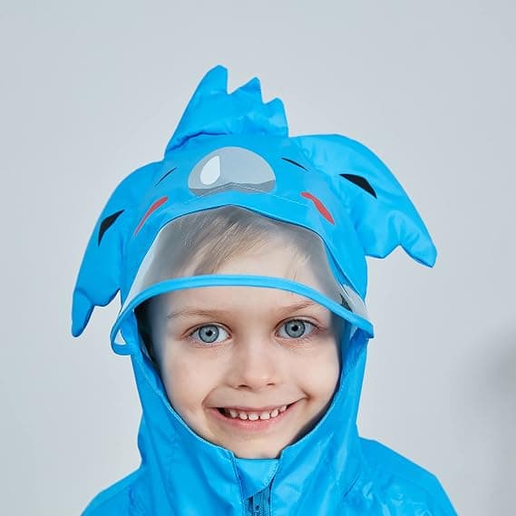 Lättvikts Regnjacka för Småbarn, Bat Poncho/Kappa med Huva 4-7 År