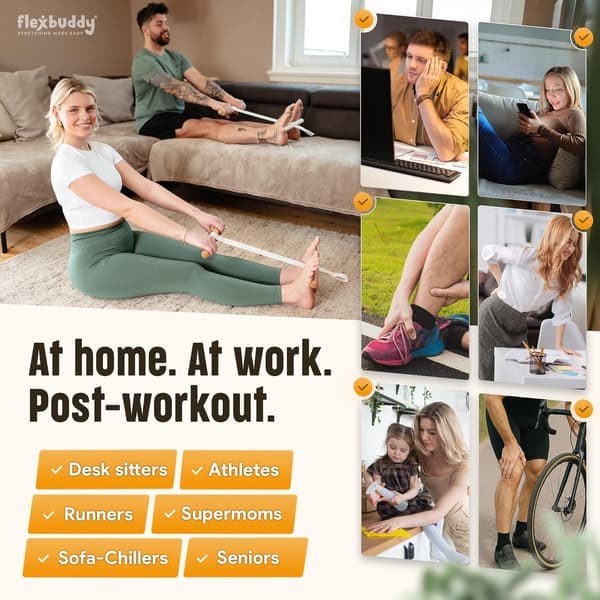 Stretching Tool - 2-in-1 Flexibility & Back Trainer | Daily Mobility & Pain Relief | Compact Stretching Aid for Home, Office & Gym [Ho]