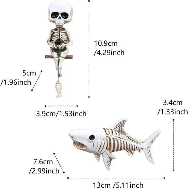 Statue skelet af harpiks, dekoration gotisk, Halloween -