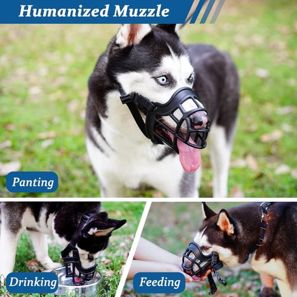 Dog Muzzle, Basket Muzzle Anti-biting Chewing, Sturdy Lightweight Cage Mouth Guard for Small Medium Large Dogs, Allows Panting