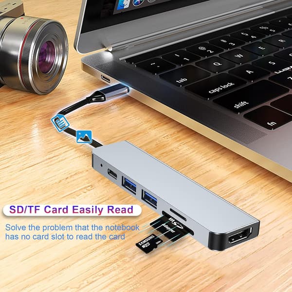 USB-C-hubi, monipuolinen USB-C-sovitin MacBook Pro & Air -lisävarusteille