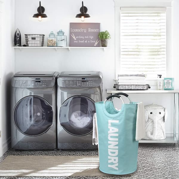 82L Laundry Hamper - Durable Handle - Waterproof Fabric Foldable