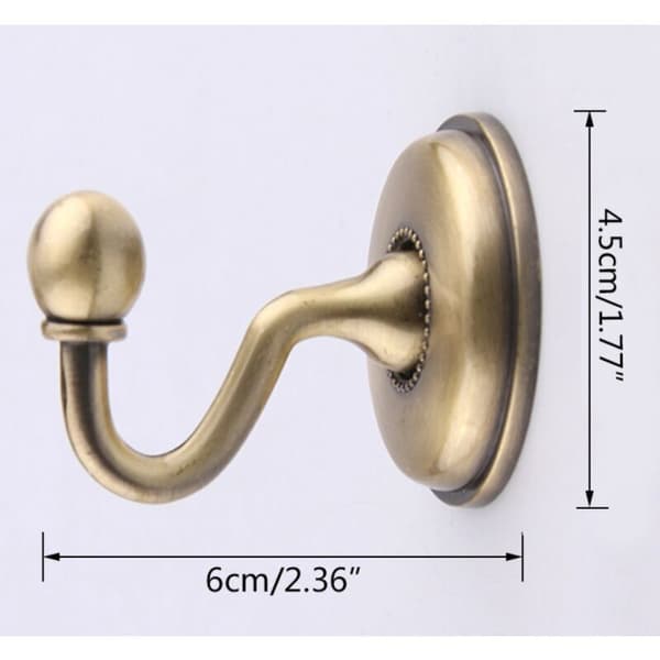 2 kpl Vintage Pyöreät Metalliseos Verhokoukut, Verhonpidike Koukut, (Pronssi) 4,5cm