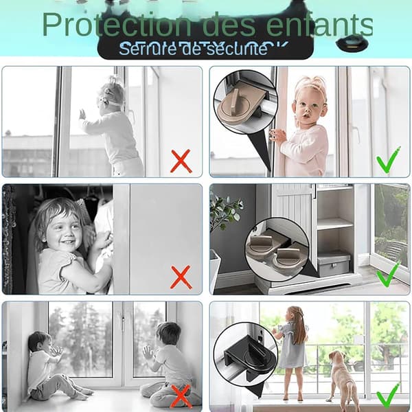 Sliding Door Security Lock, Window Security Lock - Aluminum Sliding Door Security Lock - Adjustable Anti-Theft Lock for, Small Window Lock