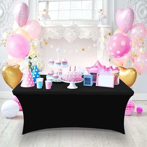 Blå Dream Stretch Partydukar (1-pack, svart, 244 x 75