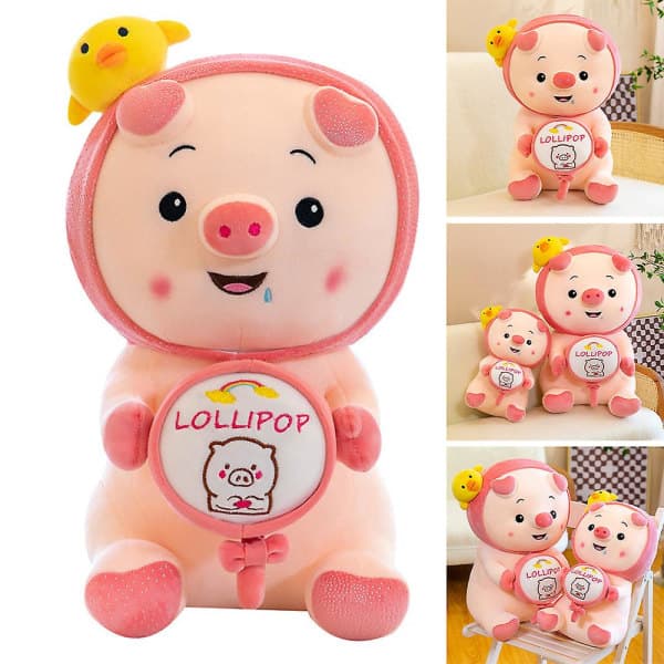 Lollipop Grå Plyschleksak med Q-version Gosedjur Sovkudde Leksak 45cm 45cm