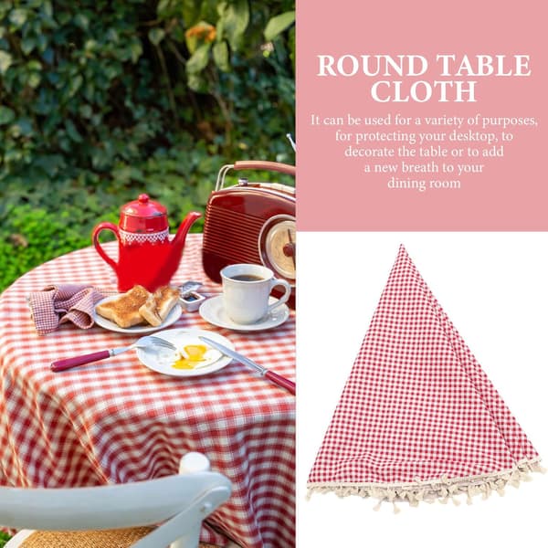 Bordsduk Dekorativ Rutig Bordsduk Rosa Bomull-Polyester Blandat Tyg Elegant Chic Design