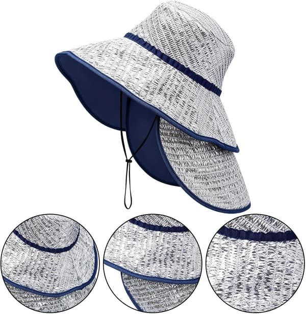 Solbeskyttelseshat med nakkeklap, aluminium, UV-beskyttelse, foldbar -