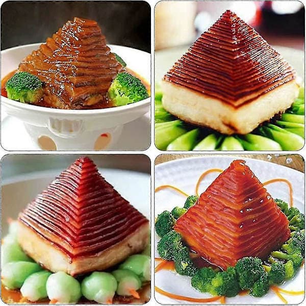 Pyramideform i rustfritt stål for kake, risform, matform, serveringsfat 11x11cm