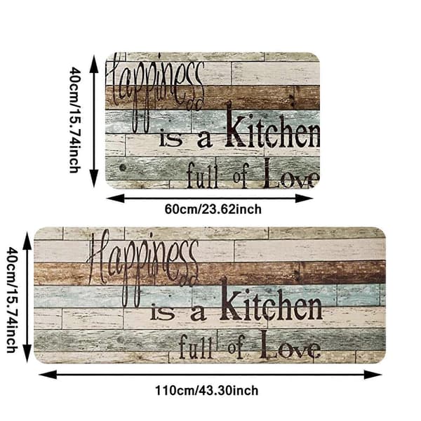 [2F]Federra Kitchen Mat (2 Pieces) S Kitchen Mat Washable Cushion Comfortable Kitchen Mat Set C