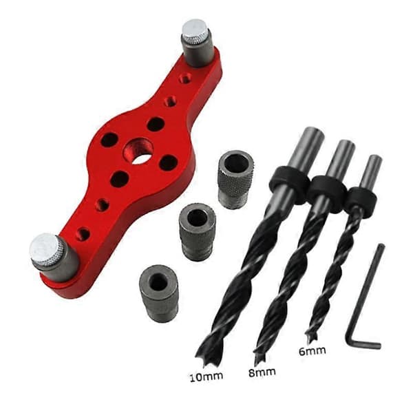 Vertical Pocket Hole Jig Woodworking 6/8/10mm Drilling Locator Wood Dowel Centering Drill Guide