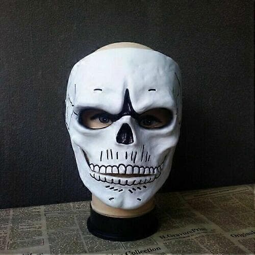 Hvid Dødningehovedmaske Dag for de Døde Spectre James Fancy Kostume Bindende Tilbehør