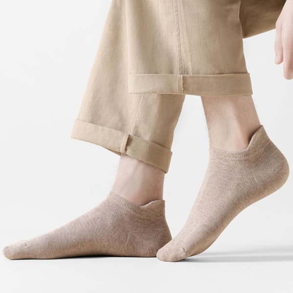 Women's Low Top Athleisure Soft Cotton Khaki Socks KLB
