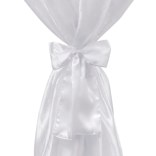 vidaXL Hvit duk med sløyfe 70 cm 2-pakning Vit white