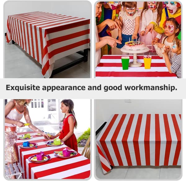 2 Pcs Striped Tablecloth Simple Striped Tablecloth Party Tablecloth