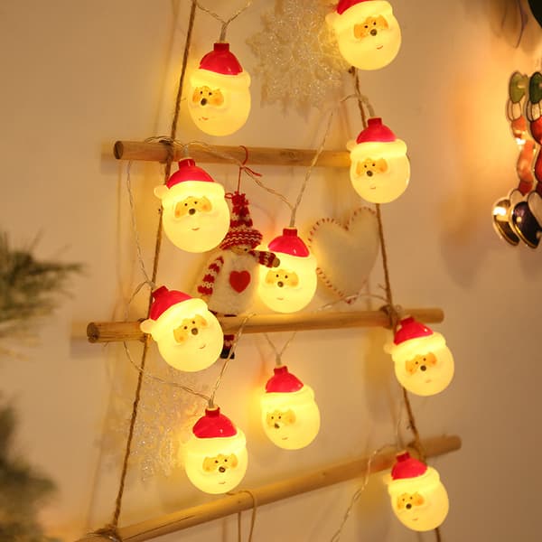 LED-ljuskedja med tomtefigur, batteridriven juldekoration