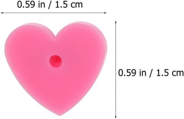 Broschfästen rosa lila 200 st hjärtformade av gummi -