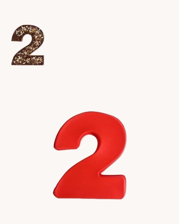 Number 2 Number Cake Number Mold Röd red