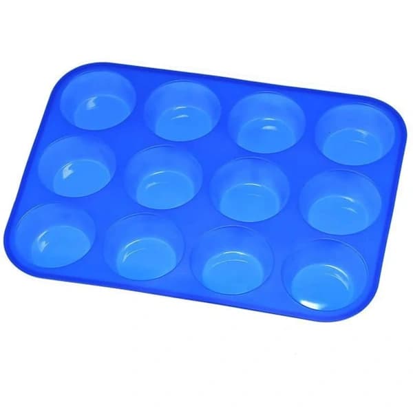12-hulls rund silikonform for muffins, gelé og kaker