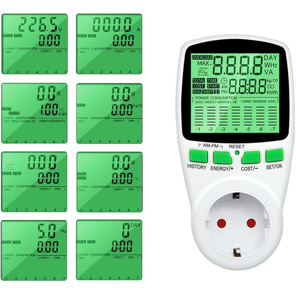 Wattmeter Elektrisk Energimåler Effektmåler Fakturering Uttak, Strømmåler Uttak Multifunksjonell Effektdetektor