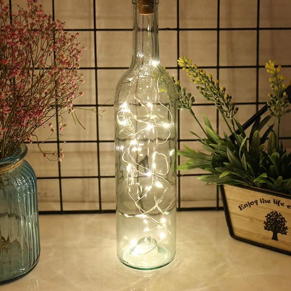 Flaskljusslinga - 6 st 2m 20LED Solcellsdriven Korkformad Lampa S