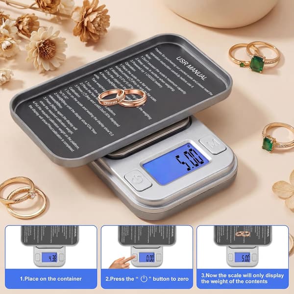 Mini Electronic Lighter-Style Jewelry Scale, 100g/0.01g, Silver & Black 70