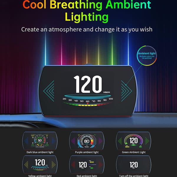 P12 5.8 TFT OBD2 HUD Head-Up Display Digital Bilhastighedsprojektor Kørecomputer Omdrejningstæller OBD2 Projektor