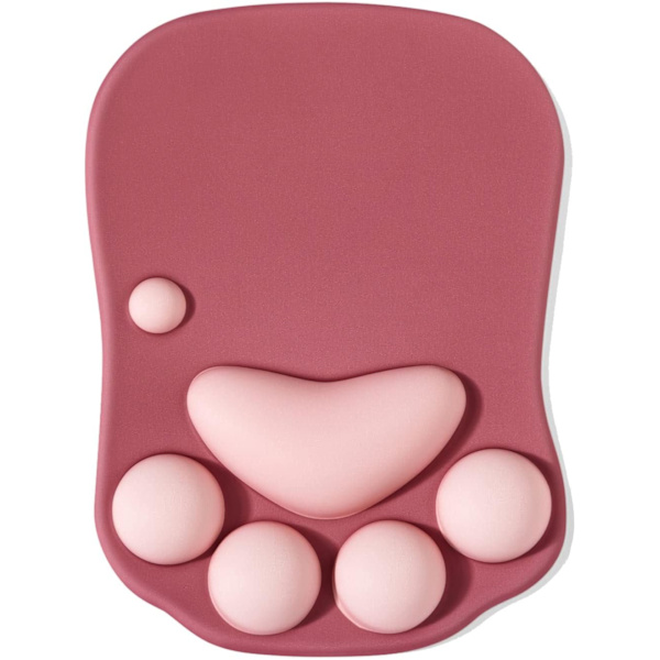 Musemåtte med håndledsstøtte, rød, ergonomisk musemåtte, Kawaii Cat M