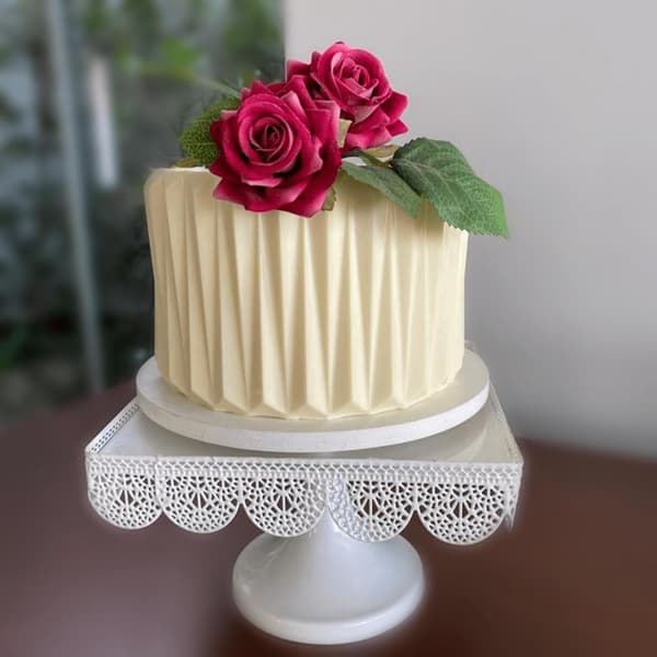 Chocolate Mold Cake Stencil Delicate Wrinkle - BWB 10144 - Special 3 Part Mold Transparent transparent