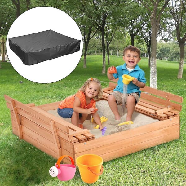 Protective Cover Waterproof Square Sandbox Cover Sunshade Against Dust And Rain Drawstring 120 x 120cm [DB]