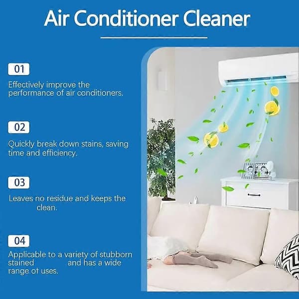 Air Conditioner Cleaner Multifunctional Foam Spray Flush Condenser Strong Cleaning Dust Mold Microbial Removal Spray (5 Pcs)