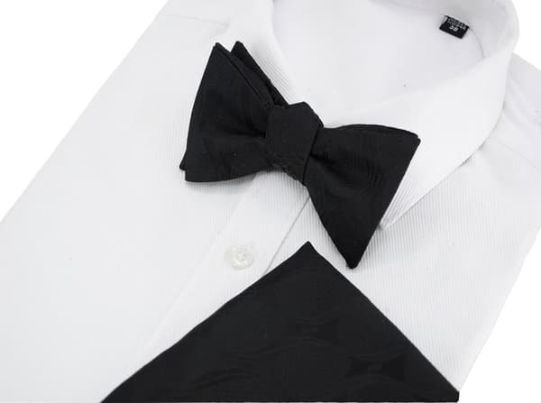 TS02 butterfly til mænd med lommetørklæde og Gr. one size, sort -
