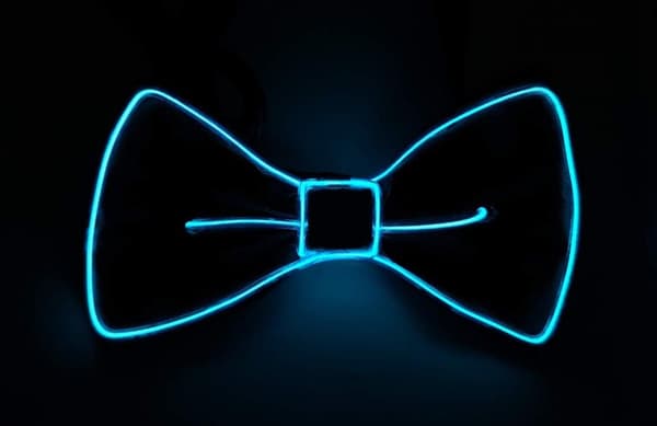 Ocean (sininen) LED-valokravatti neonvalolla, unisex, kolme vilkkutilaa