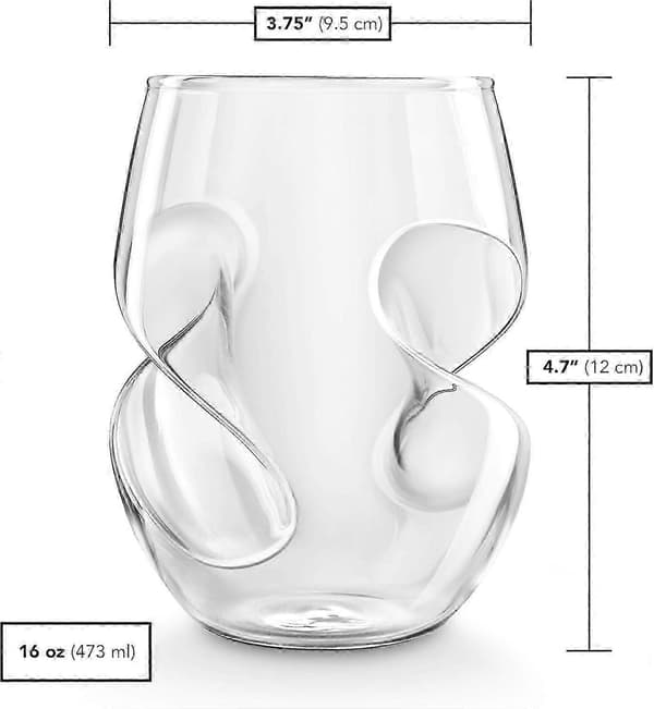 Set med 4 rödvinsglas - 473 ml handblåst glas