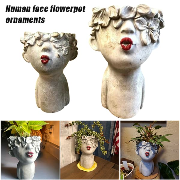 Creatives Human Shape Funny Expression blomkruka för hemträdgårdsväxtdekoration