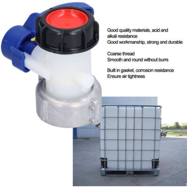 Universal IBC Adapter DN50 1000L Afspærringsventil Dræn sommerfugleventil Kompatibel med Regnvandstank IBC Tank